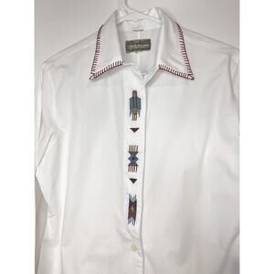 VTG Royal Robbins Shirt Women’s Button Up Aztec Print Embroidered Western